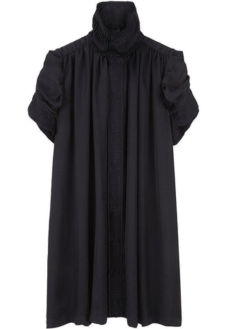 Pleated High Collar Tunic