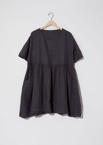 Linen Wide & Short Dress — Bark