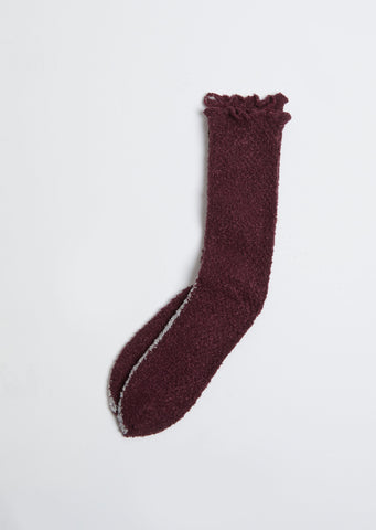 Lattice Lace Socks — Wine