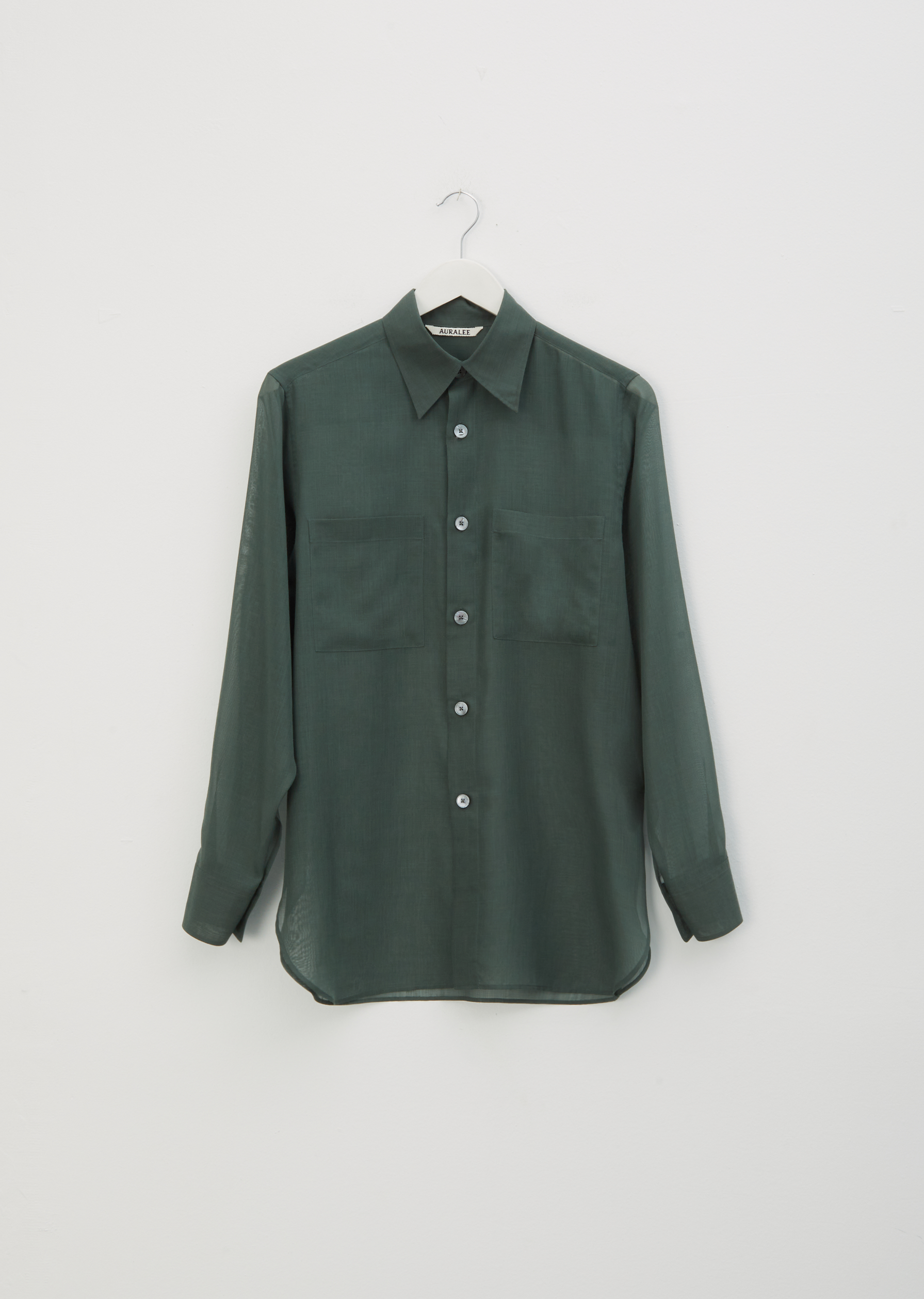 Wool & Recycled Polyester Sheer Shirt - 0 / Dark Green