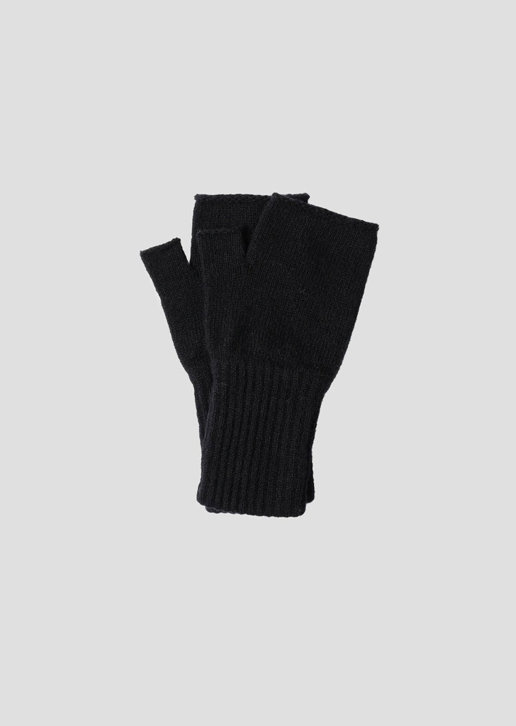 Felted Fingerless Gloves — Black