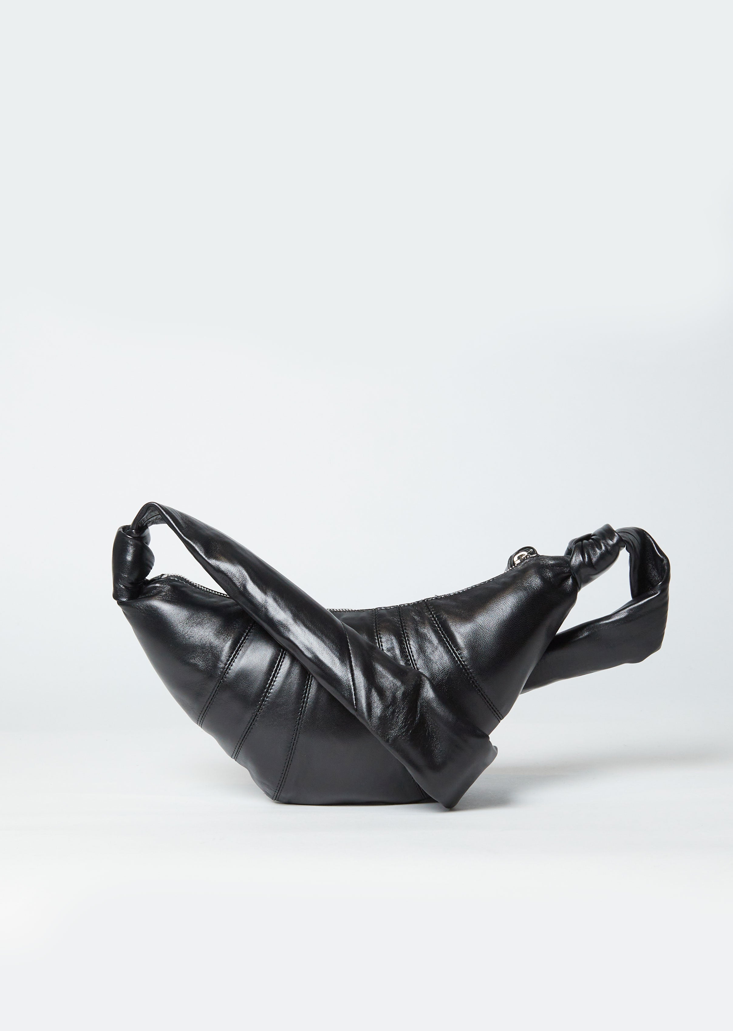 Tie Knot Croissant Bag - Black