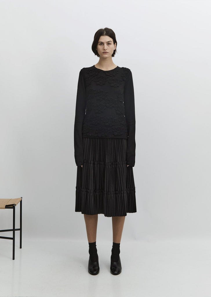 Tier Oxford Pleated Skirt