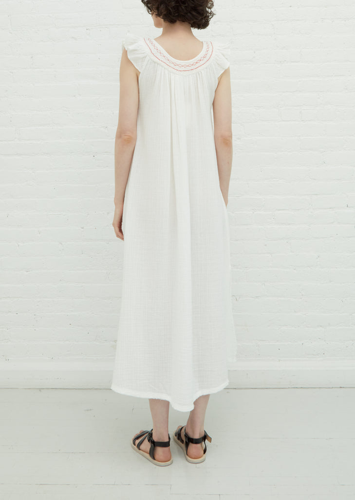 Daisy Smocked Midi Dress — White