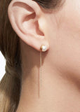 Half Pearl Chain Earring 45°