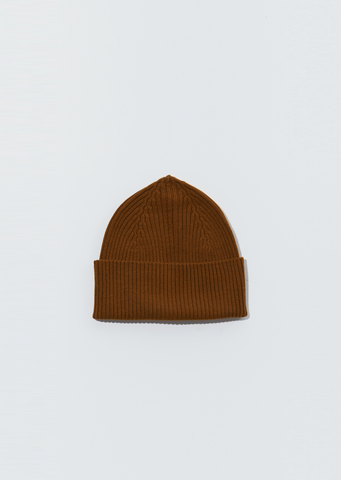 Merino Wool Long Rib Hat — Ochre