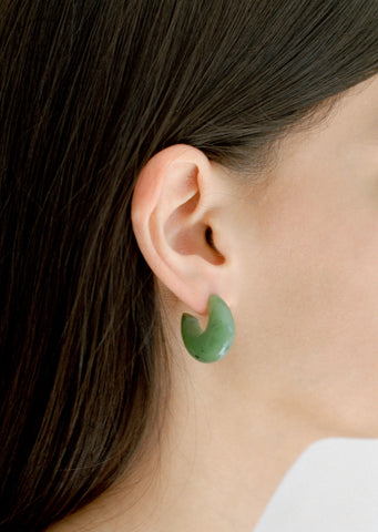 Jade Donut Hoops – La Garçonne - Main Image