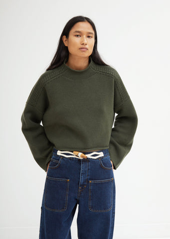 Shoulder Cable Detail Sweater