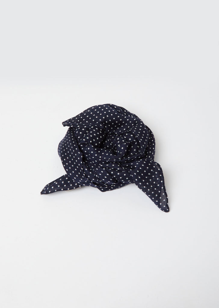 Judy Carre Pois Scarf — Navy
