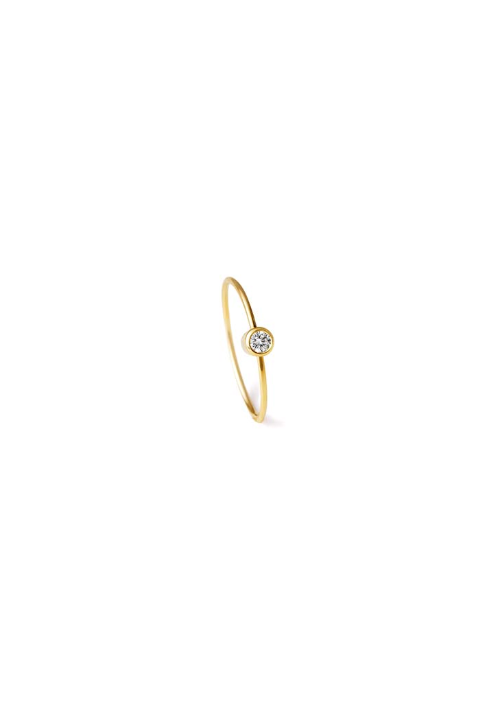 Shihara 18kt yellow gold S diamond earring