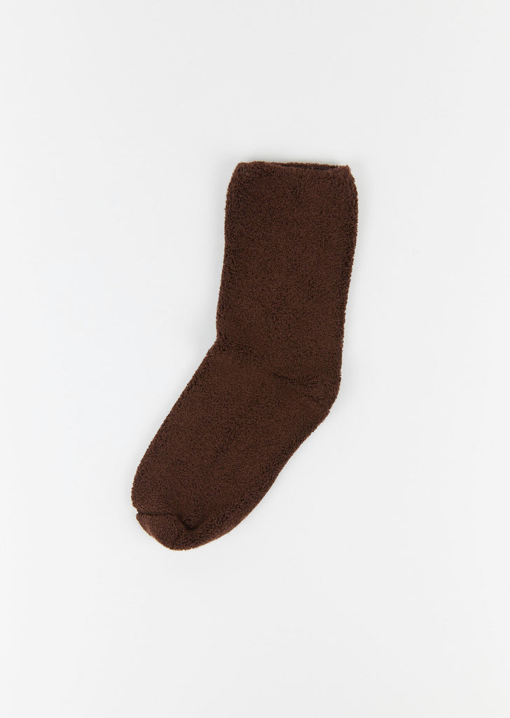 Buckle Over-Ankle Socks — Brown