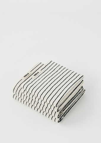 Striped Terry Hand Towel — Racing Green