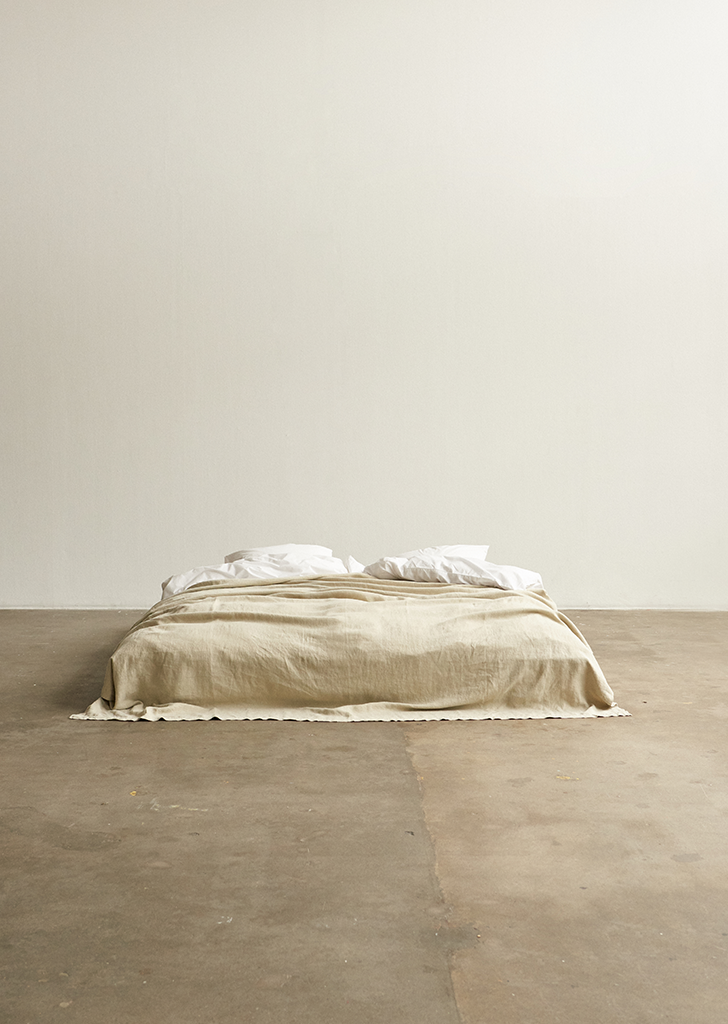 Linen Bedspread — Sand Grey