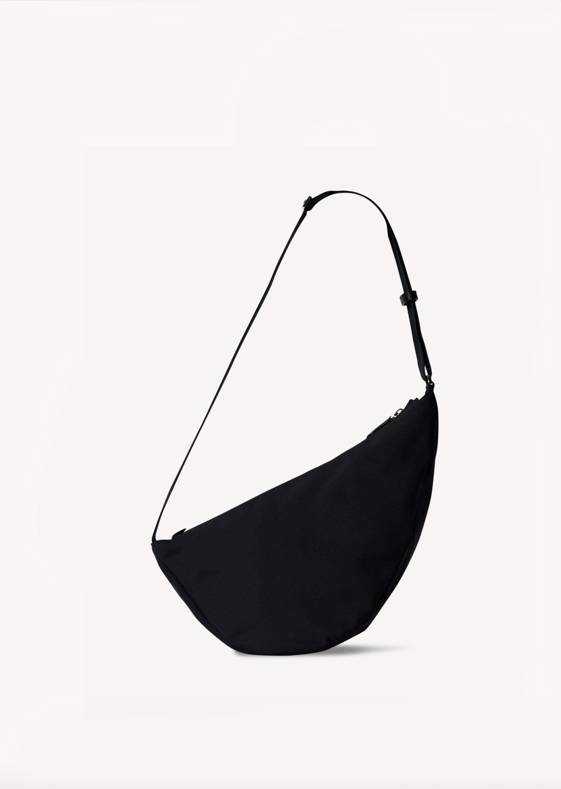 MPROW Banana - Black Leather Large Slouchy Banana Bag | Curved Crossbody Bag