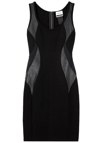 Seamed Dress w/ Leather