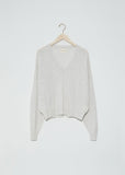 Hakueru Wool & Cashmere V Neck Sweater — Light Grey Melange